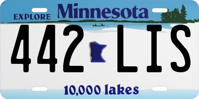 MN license plate 442LIS