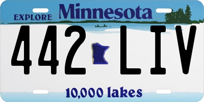 MN license plate 442LIV