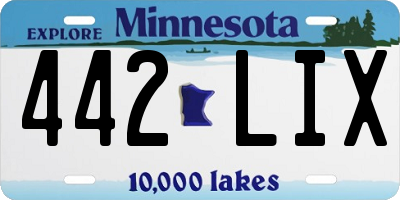 MN license plate 442LIX