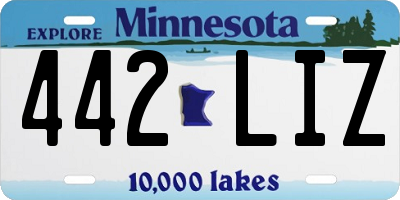 MN license plate 442LIZ