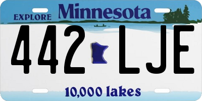 MN license plate 442LJE