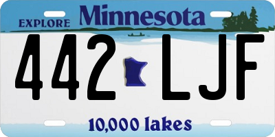 MN license plate 442LJF