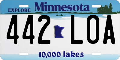 MN license plate 442LOA