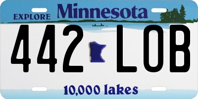 MN license plate 442LOB