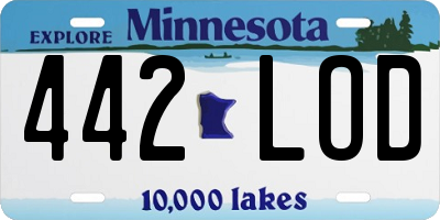 MN license plate 442LOD