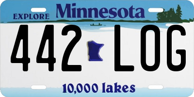 MN license plate 442LOG