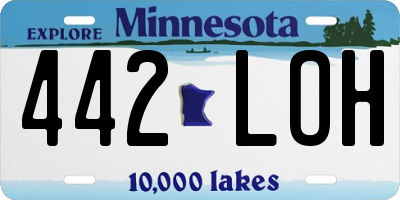 MN license plate 442LOH