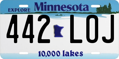 MN license plate 442LOJ