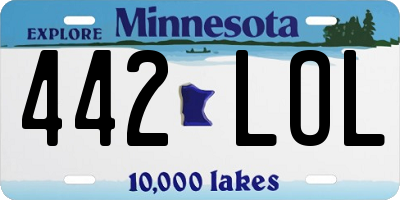 MN license plate 442LOL