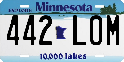 MN license plate 442LOM