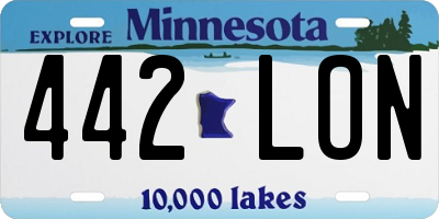 MN license plate 442LON
