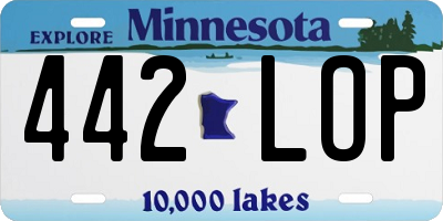 MN license plate 442LOP