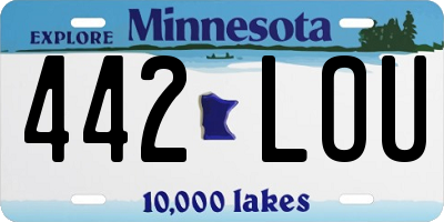 MN license plate 442LOU