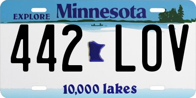 MN license plate 442LOV
