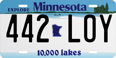 MN license plate 442LOY