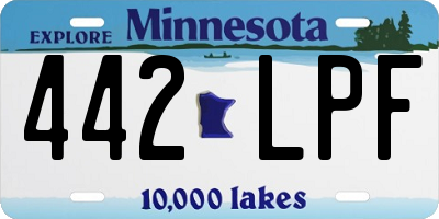 MN license plate 442LPF