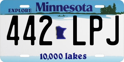 MN license plate 442LPJ