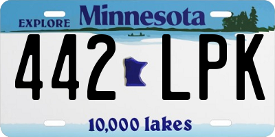 MN license plate 442LPK