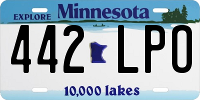 MN license plate 442LPO