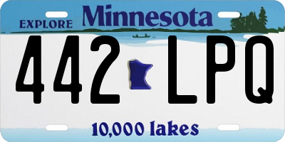 MN license plate 442LPQ