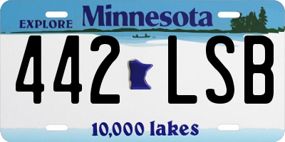 MN license plate 442LSB