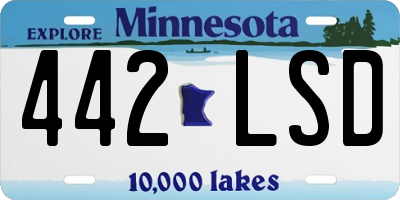 MN license plate 442LSD