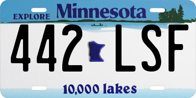 MN license plate 442LSF
