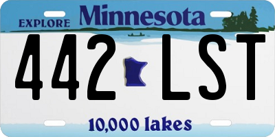 MN license plate 442LST