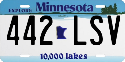 MN license plate 442LSV