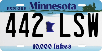 MN license plate 442LSW
