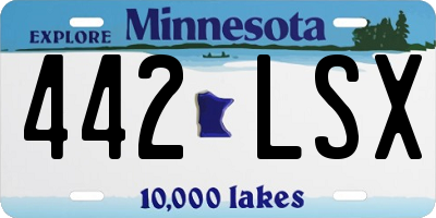 MN license plate 442LSX