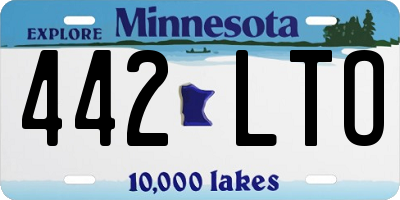 MN license plate 442LTO