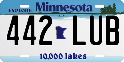 MN license plate 442LUB