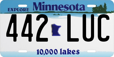 MN license plate 442LUC