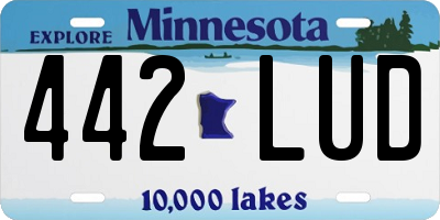 MN license plate 442LUD