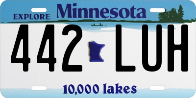 MN license plate 442LUH