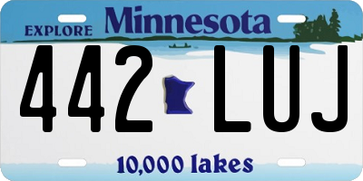 MN license plate 442LUJ