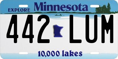 MN license plate 442LUM