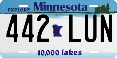 MN license plate 442LUN