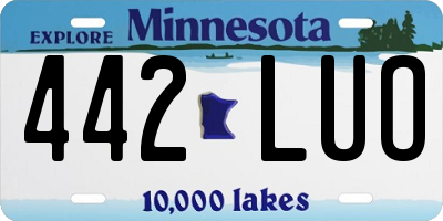 MN license plate 442LUO