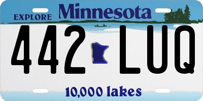 MN license plate 442LUQ