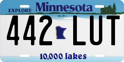 MN license plate 442LUT