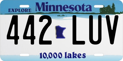 MN license plate 442LUV