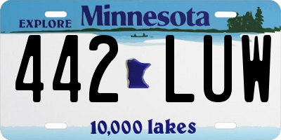 MN license plate 442LUW