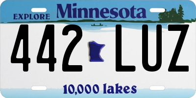 MN license plate 442LUZ