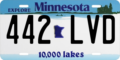 MN license plate 442LVD