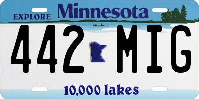 MN license plate 442MIG
