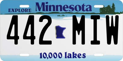MN license plate 442MIW