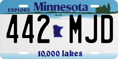 MN license plate 442MJD