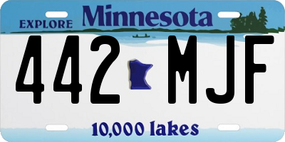 MN license plate 442MJF